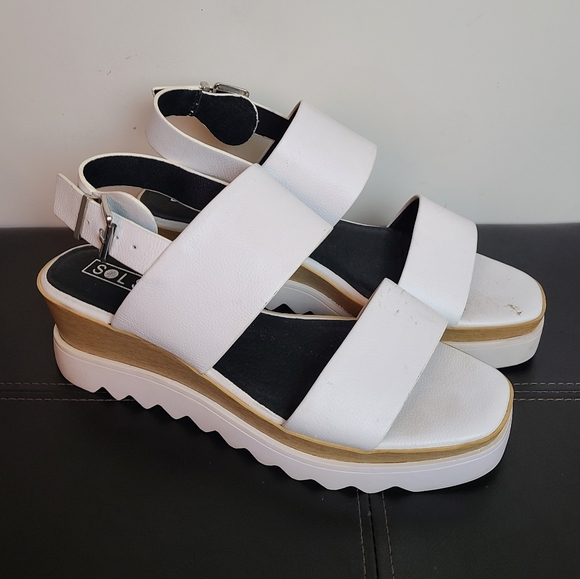 SOL SANA - White Leather Platform Sandal - Picture 3 of 16
